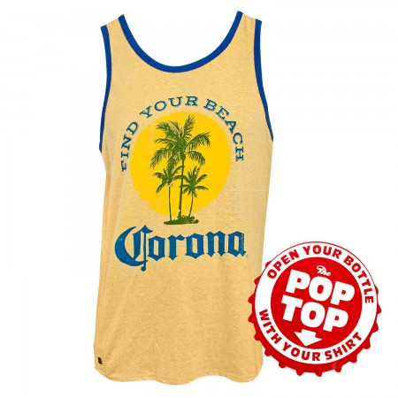 Corona Find Your Beach Yellow Tank Top With Bottle Opener