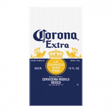 Corona Extra Beer Label Beach Towel
