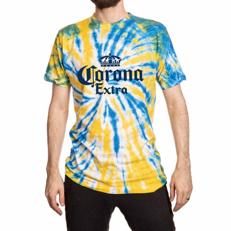 Corona Extra Logo Yellow & Blue Tie Dye T-Shirt