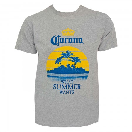 Corona What Summer Wants Men's Gray T-Shirt