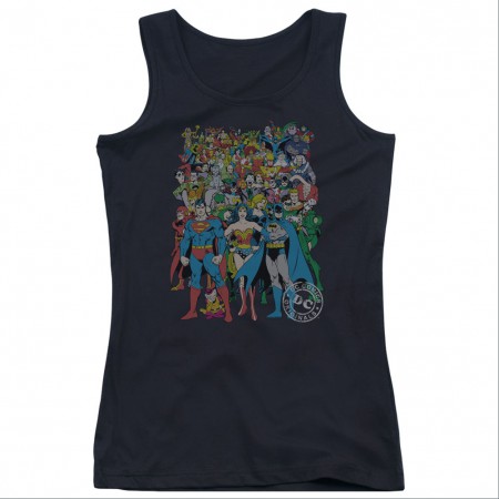 Justice League Original Universe Black Juniors Tank Top