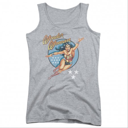 Wonder Woman Vintage Gray Juniors Tank Top
