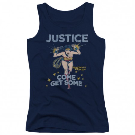 Wonder Woman Come Get Some Blue Juniors Tank Top