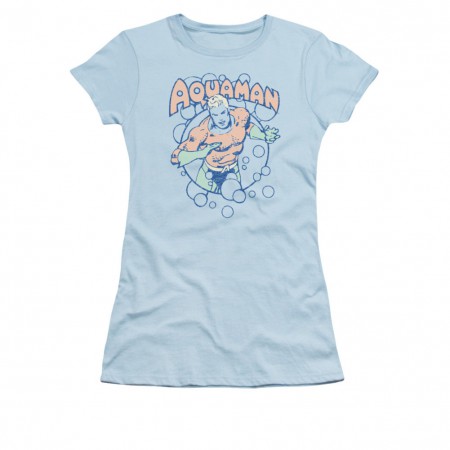 Aquaman Juniors Blue Bubbles T-Shirt