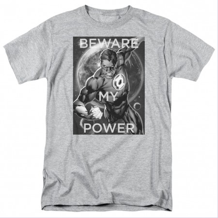 Green Lantern Beware My Power Gray T-Shirt