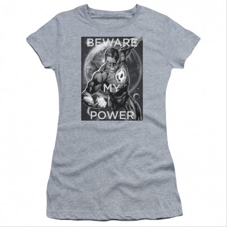 Green Lantern Beware My Power Gray Juniors T-Shirt