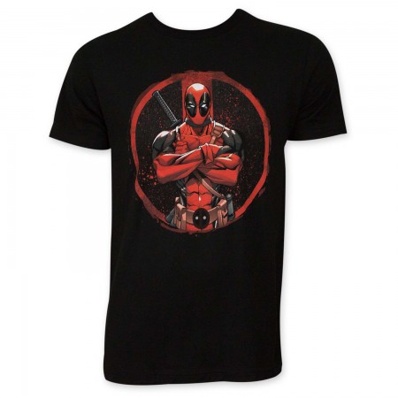 Deadpool Crossed Black T-Shirt