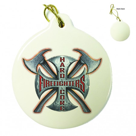 Hard Core Firefighter Porcelain Ornament