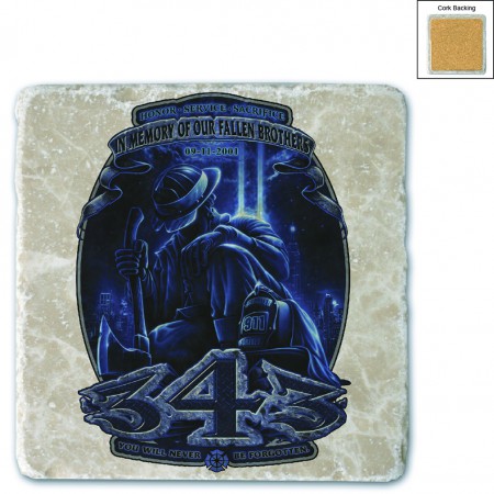 Firefighter You Will Never Be Forgotten #343 Stone Coaster