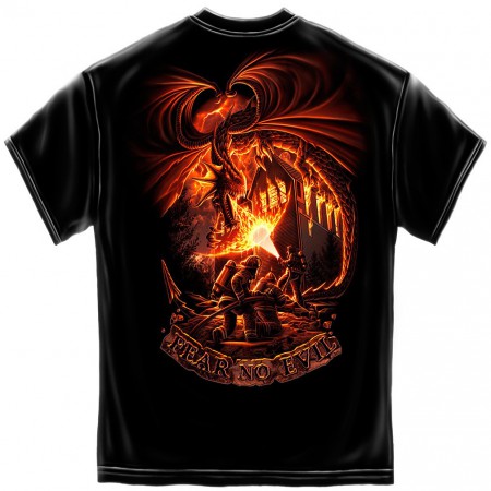Men's Black Firefighter Fear No Evil TShirt