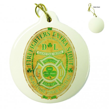 Firefighter Irelands Bravest Porcelain Ornament