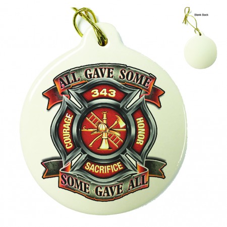 True Hero Firefighter Porcelain Ornament