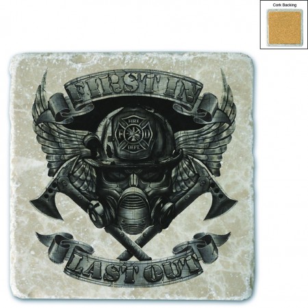 Firefighter Steel Wings Stone Coaster