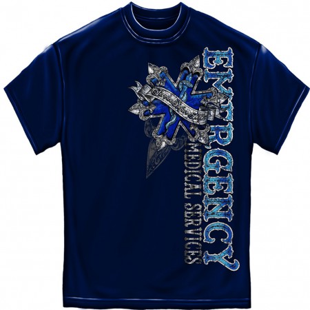 EMS Service Before Self Blue Foil T-Shirt