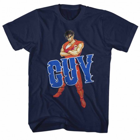 Final Fight Guy Mens Blue T-Shirt