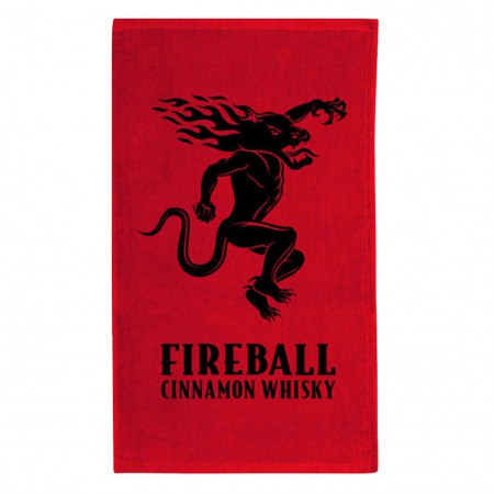 Fireball Whisky Red Beach Towel
