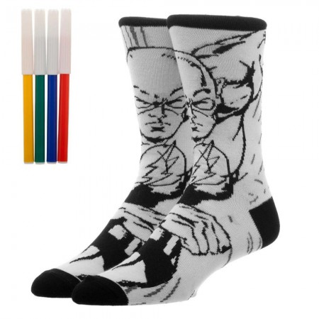 The Flash Superhero Color Yourself Socks