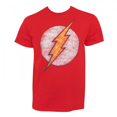 The Flash Men's Red Distressed Logo T-Shirt