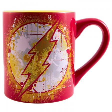 The Flash Paint Splatter 14oz Red Coffee Mug