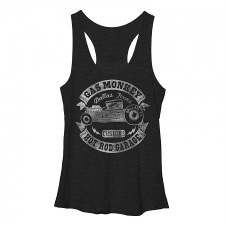 Gas Monkey Garage Banner Finish Black Heather Juniors Tank Top