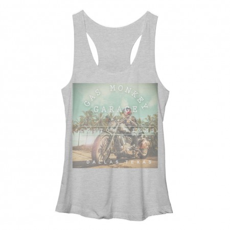 Gas Monkey Garage Summer Moto Gray Juniors Tank Top
