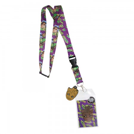 Guardians Of The Galaxy Purple Groot Lanyard
