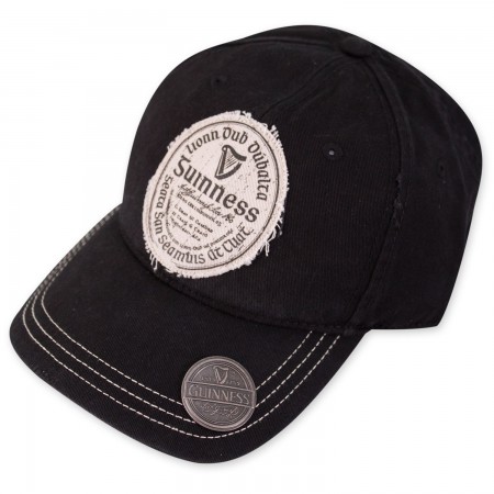 Guinness Gaelic Label Black Bottle Opener Hat