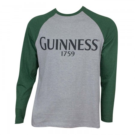 Guinness Men's Grey Baseball T-Shirt