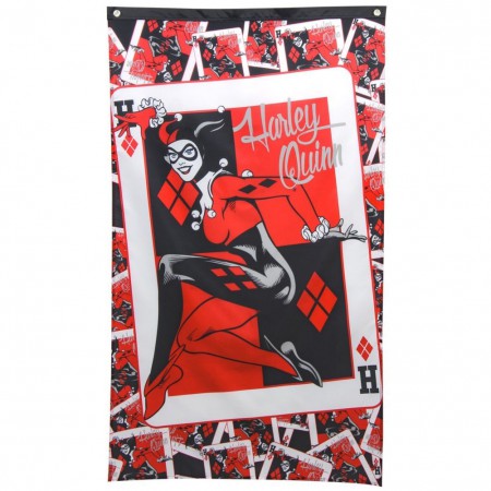 Harley Quinn Red Queen Of Hearts Wall Banner