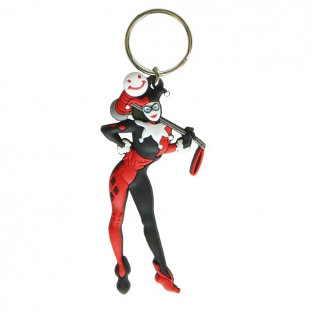 Harley Quinn Character Rubber Keychain