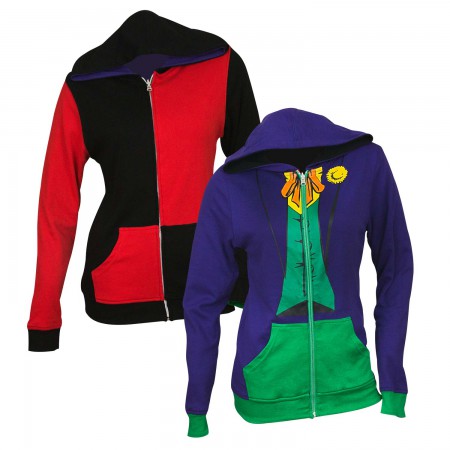 Harley Quinn & The Joker Reversible Women's Hoodie
