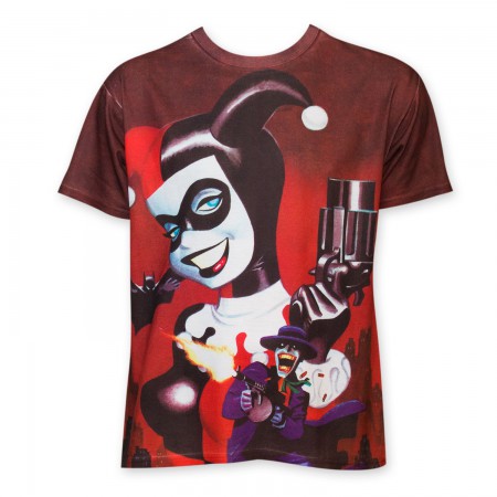 Harley Quinn Men's Sublimated Pistol T-Shirt