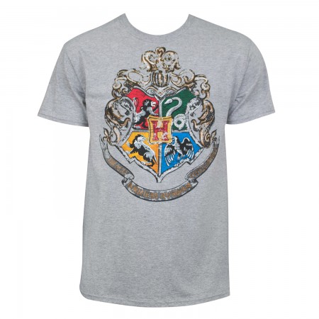 Harry Potter Men's Grey Hogwarts Crest T-Shirt
