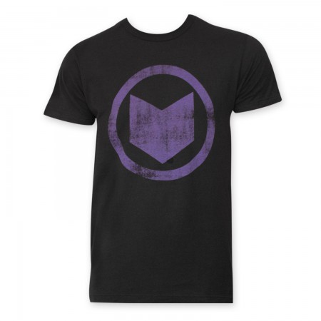 Hawkeye Men's Black Distressed Icon T-Shirt