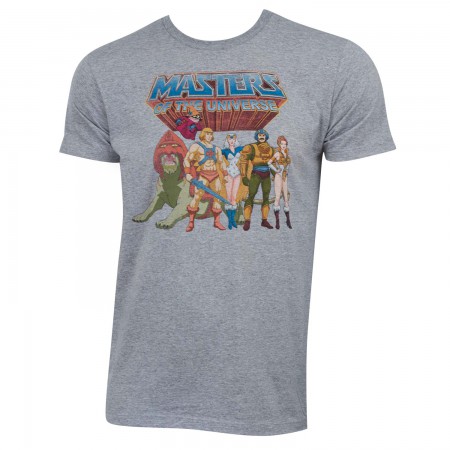He-Man Masters Of The Universe Men's Grey Characters T-Shirt