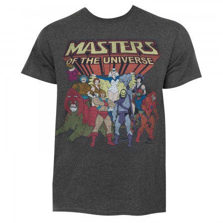 He-Man Masters Of The Universe Men's Dark Grey Characters T-Shirt