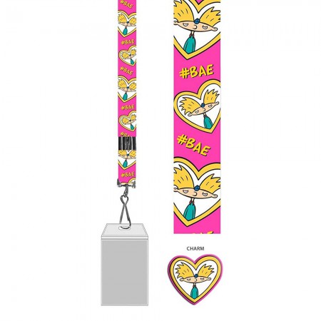 Hey Arnold Bae Pink Badge Holder Lanyard