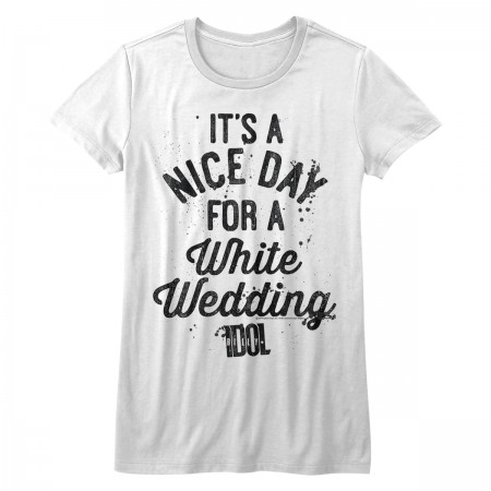 Billy Idol Nice Day  Womens White  T-Shirt