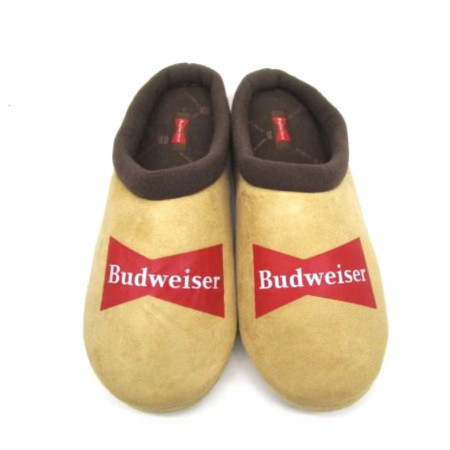 Budweiser Brand Logo Brown Comfy Slippers with Outdoor Soles