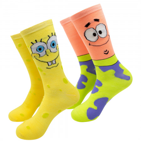 SpongeBob And Patrick 2-Pack Crew Socks