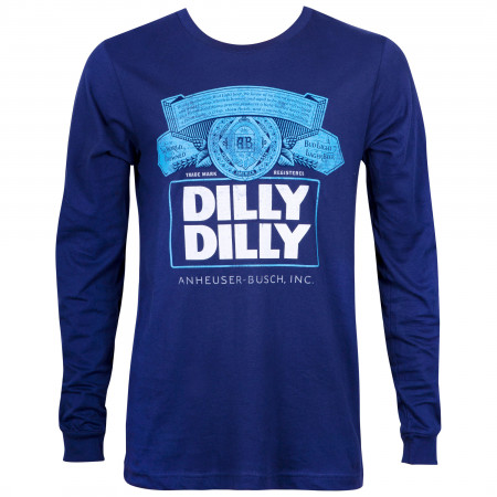 Bud Light Dilly Dilly Long Sleeve Navy Blue Shirt