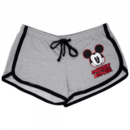 Mickey Mouse Women's Grey Red Foil Shorts