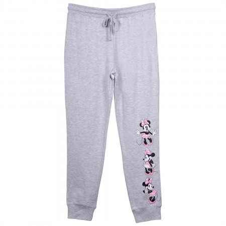 Minnie Mouse Leg Logo Ladies Grey Sweatpants