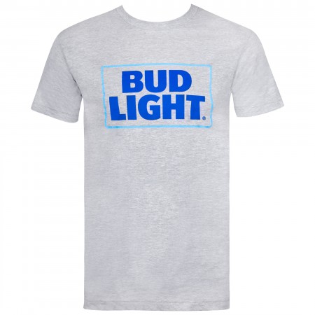 Bud Light Beer Classic Logo Men's Grey T-Shirt