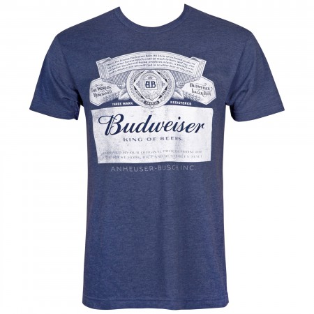 Budweiser Label Midnight Navy Blue Tee Shirt