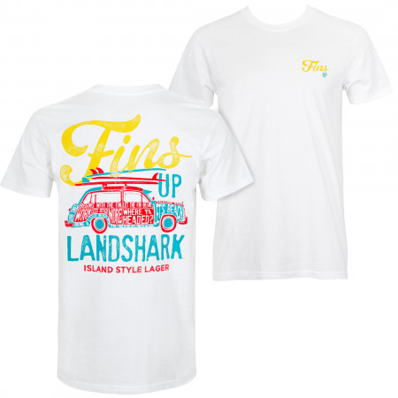 Landshark Fins Up White Tee Shirt