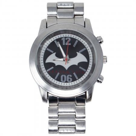Batman Arkham Symbol Silver Metal Watch