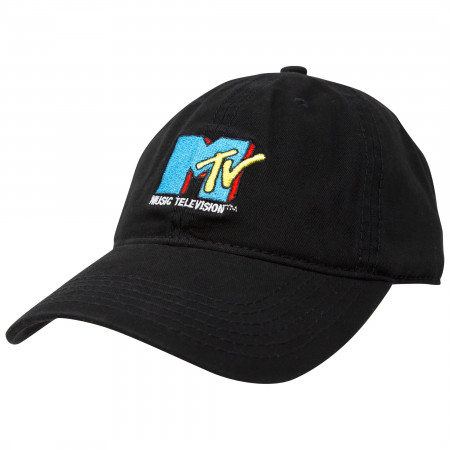 MTV Black Retro Logo Strapback Hat