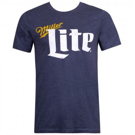 Miller Lite Beer Bold Logo Men's Blue T-Shirt