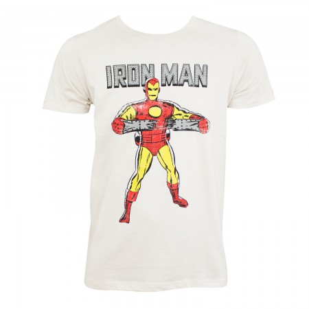 Iron Man Men's Off-White Rip T-Shirt